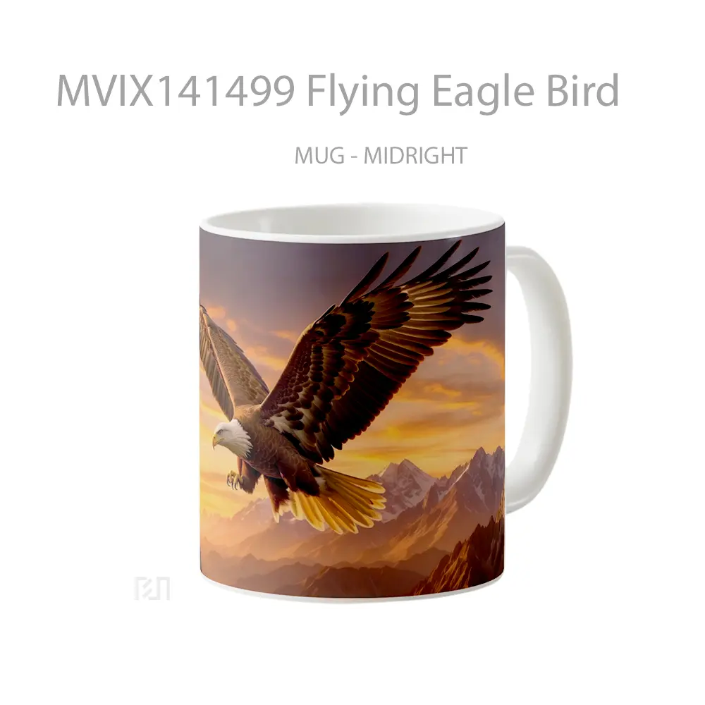 Mug Flying Eagle Bird Gelas Keramik Unik - All-side / Desain