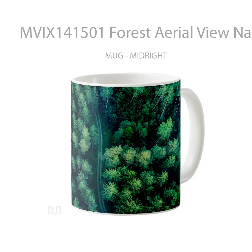 Mug Forest Aerial View Nature Scenery Gelas Pemandangan Alam - All-side / Desain