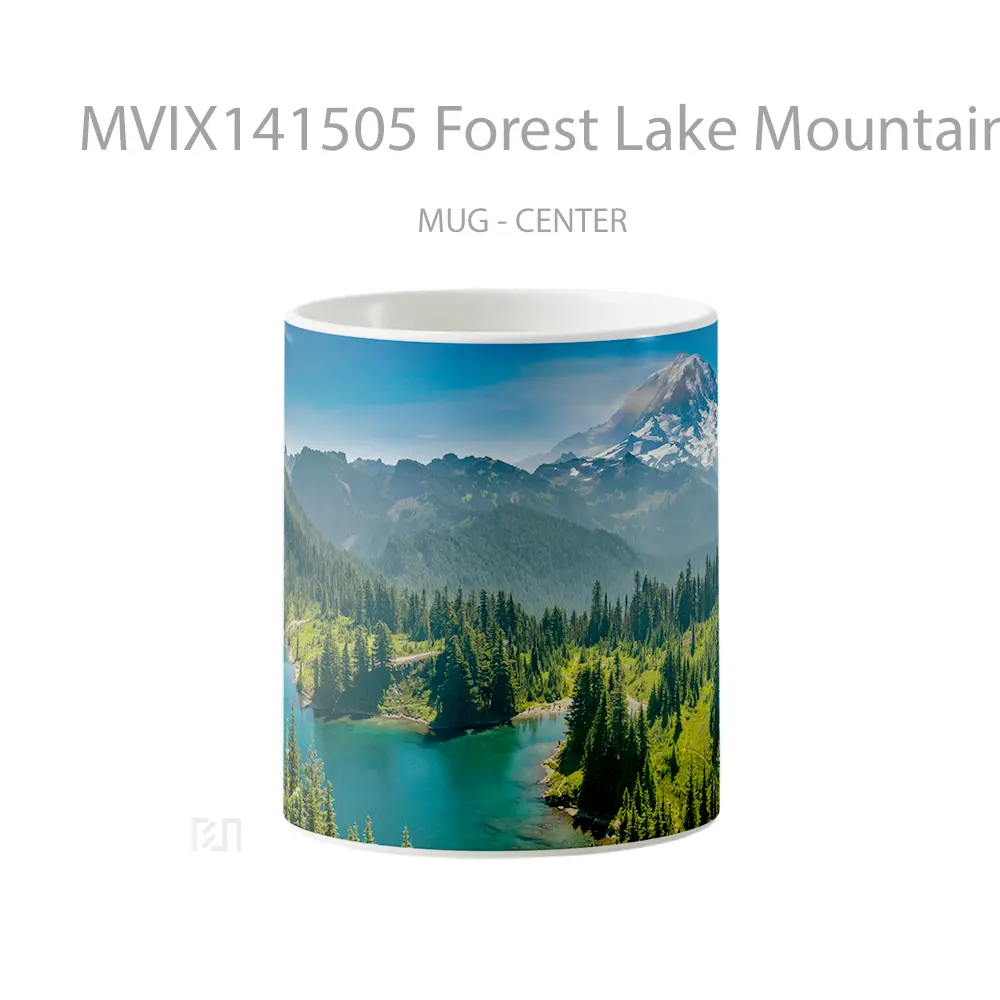 Mug Forest Lake Mountain Scenery Gelas Pemandangan Alam