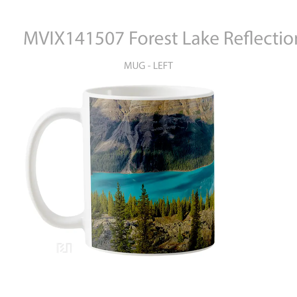 Mug Forest Lake Reflection Nature Scenery Banff National Park Canada Gelas Pemandangan Alam - All-side / Desain