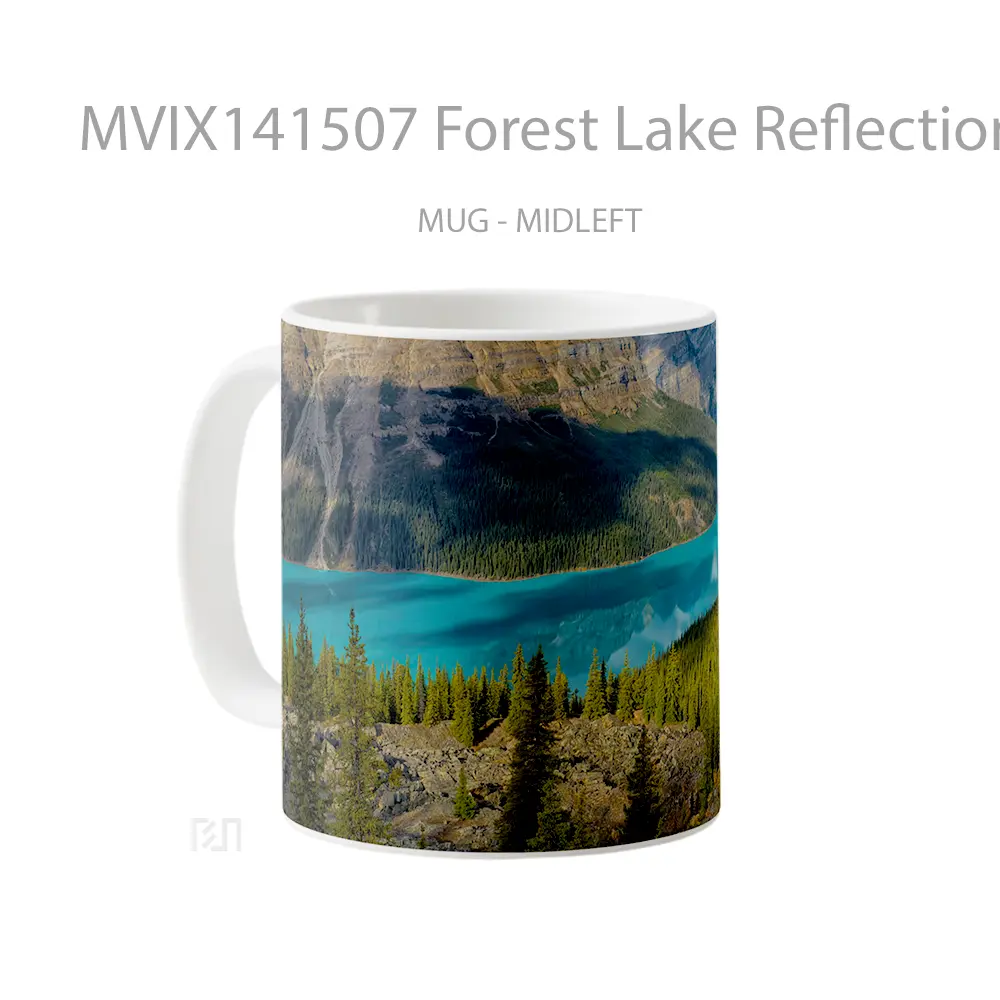 Mug Forest Lake Reflection Nature Scenery Banff National Park Canada Gelas Pemandangan Alam - All-side / Desain