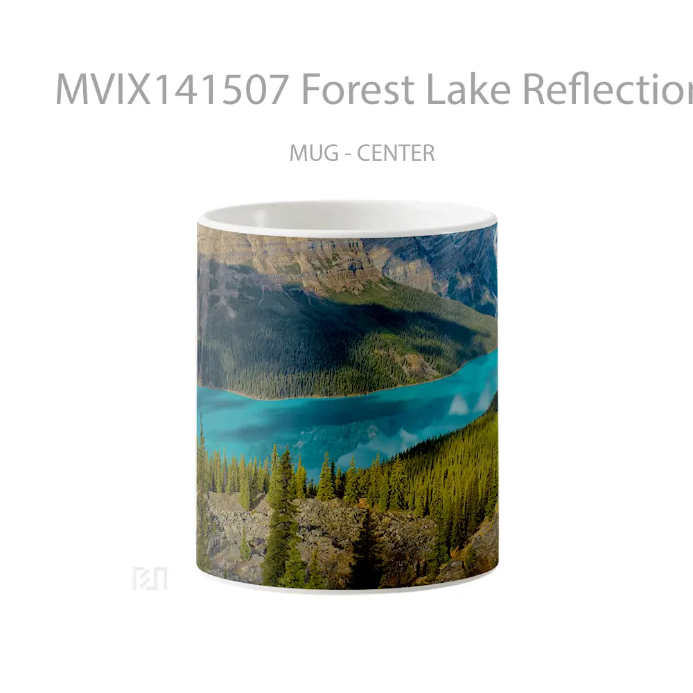 Mug Forest Lake Reflection Nature Scenery Banff National Park Canada Gelas Pemandangan Alam