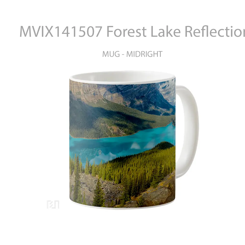 Mug Forest Lake Reflection Nature Scenery Banff National Park Canada Gelas Pemandangan Alam - All-side / Desain