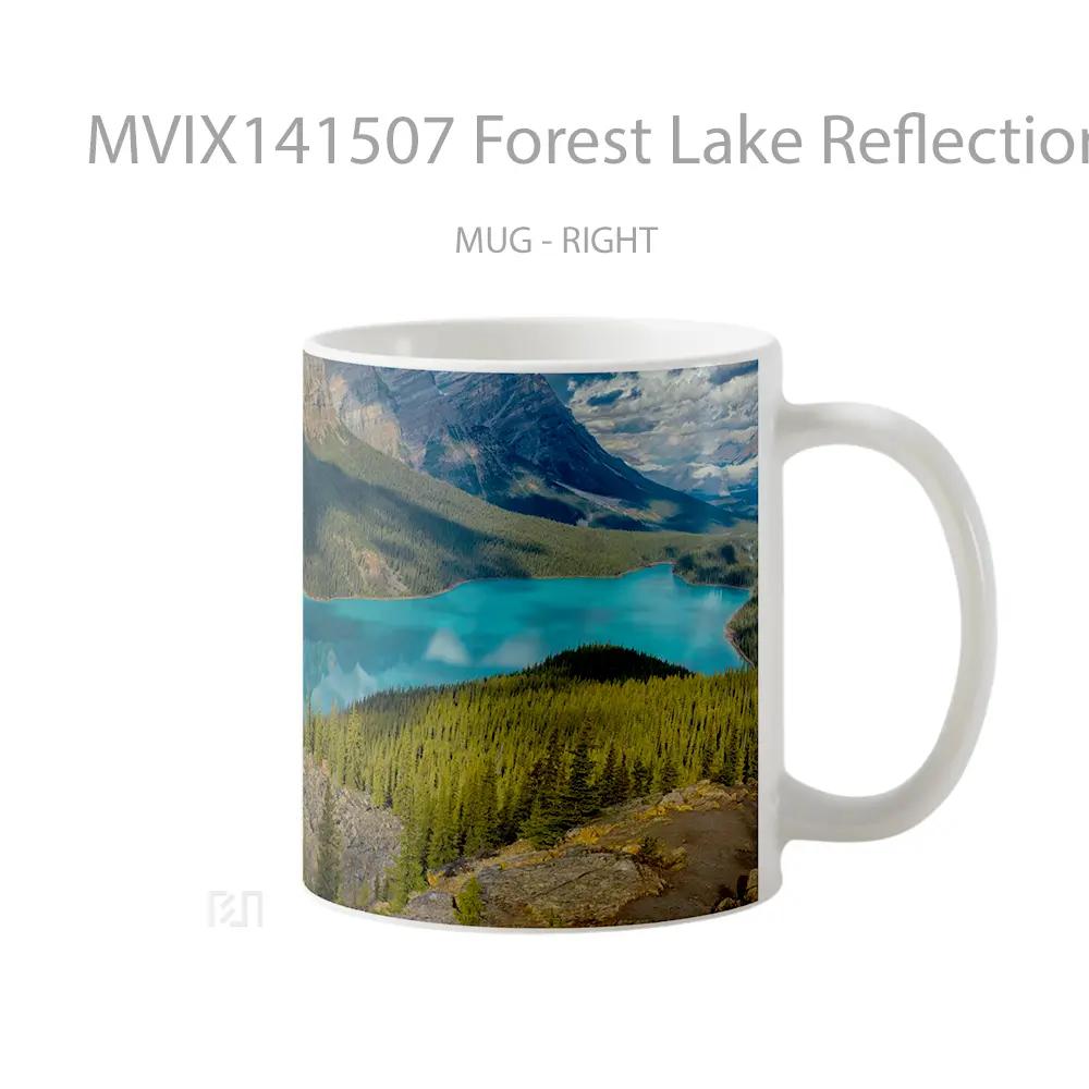 Mug Forest Lake Reflection Nature Scenery Banff National Park Canada Gelas Pemandangan Alam - All-side / Desain