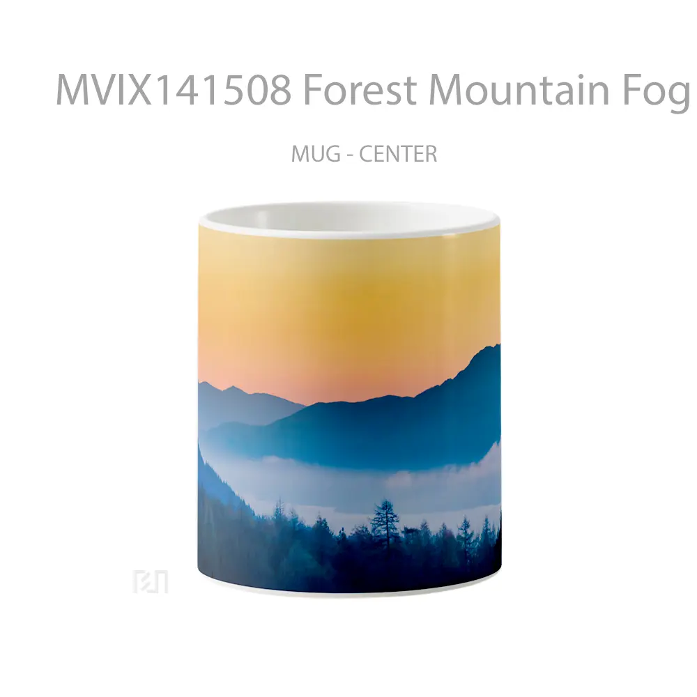 Mug Forest Mountain Fog Nature Scenery Gelas Pemandangan Alam