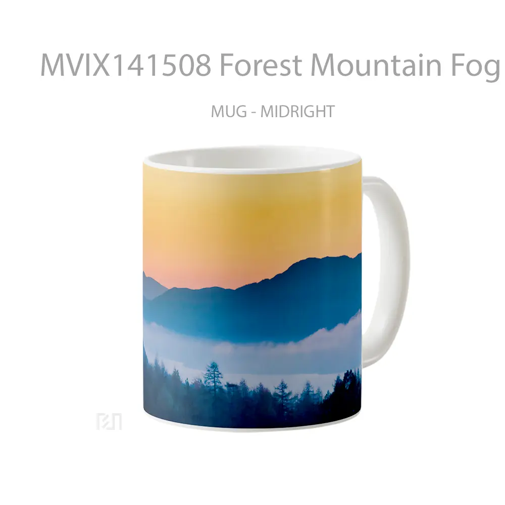 Mug Forest Mountain Fog Nature Scenery Gelas Pemandangan Alam - All-side / Desain