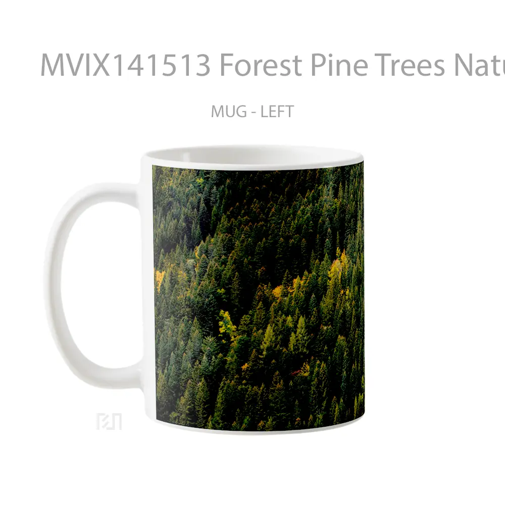 Mug Forest Pine Trees Nature Scenery Aerial View Gelas Pemandangan Alam - All-side / Desain