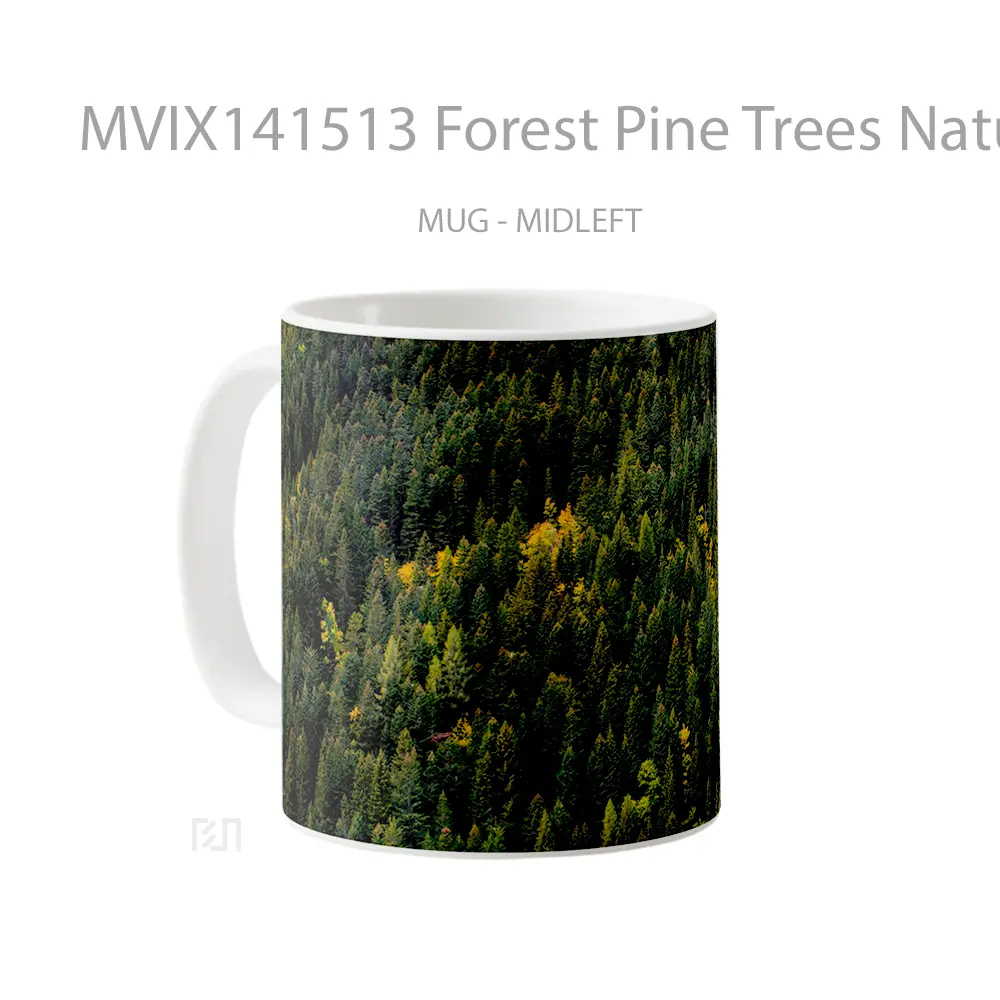 Mug Forest Pine Trees Nature Scenery Aerial View Gelas Pemandangan Alam - All-side / Desain