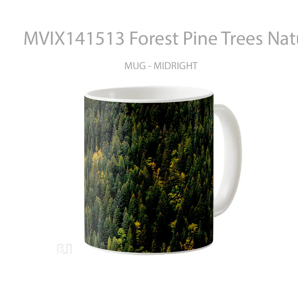Mug Forest Pine Trees Nature Scenery Aerial View Gelas Pemandangan Alam - All-side / Desain