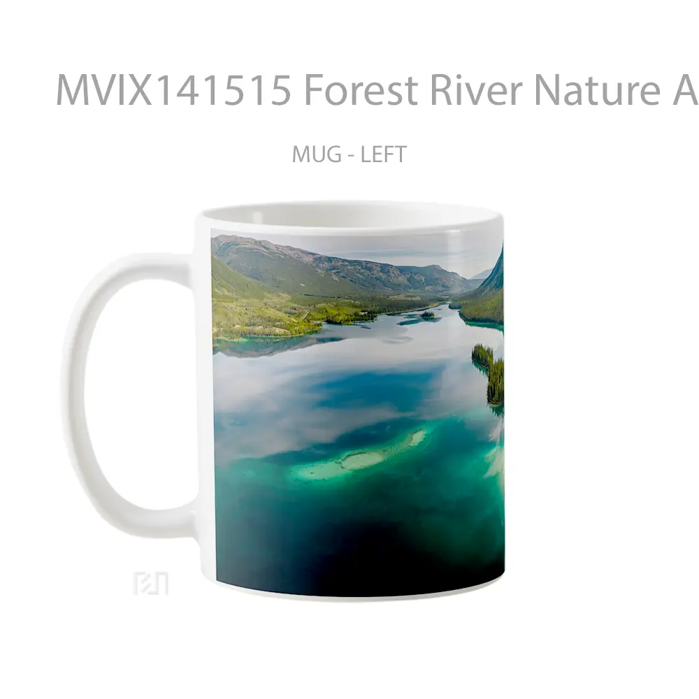 Mug Forest River Nature Aerial View Scenery Gelas Pemandangan Alam - All-side / Desain