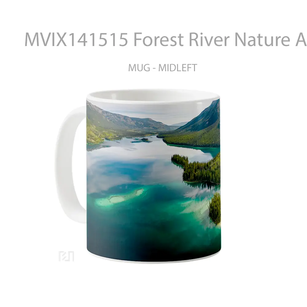 Mug Forest River Nature Aerial View Scenery Gelas Pemandangan Alam - All-side / Desain