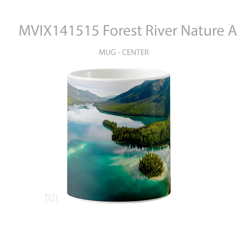 Mug Forest River Nature Aerial View Scenery Gelas Pemandangan Alam