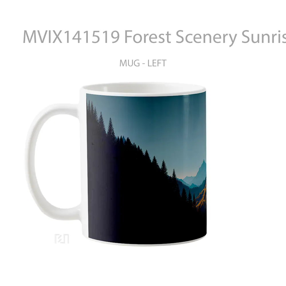 Mug Forest Scenery Sunrise Gelas Pemandangan Alam - All-side / Desain