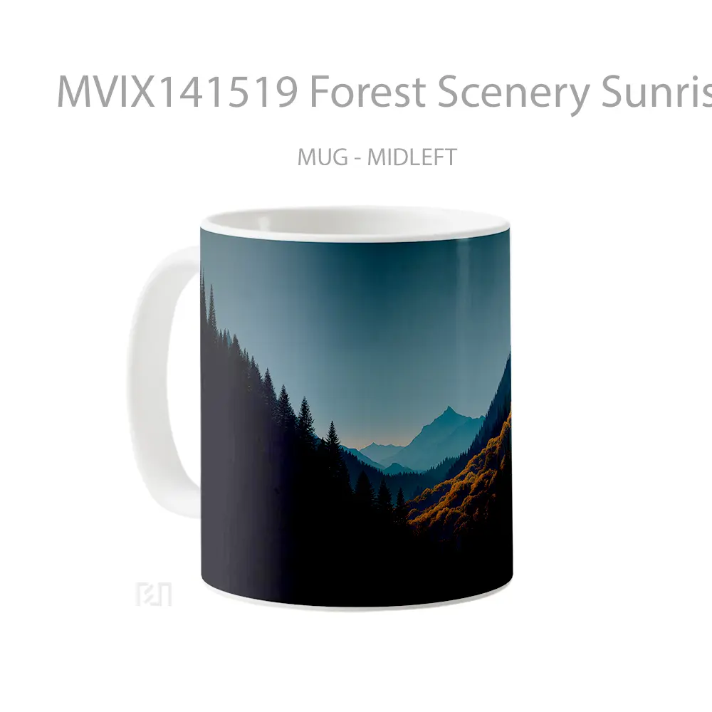 Mug Forest Scenery Sunrise Gelas Pemandangan Alam - All-side / Desain