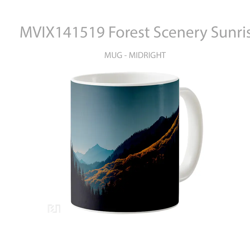 Mug Forest Scenery Sunrise Gelas Pemandangan Alam - All-side / Desain