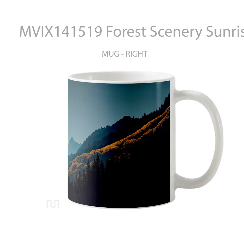 Mug Forest Scenery Sunrise Gelas Pemandangan Alam - All-side / Desain