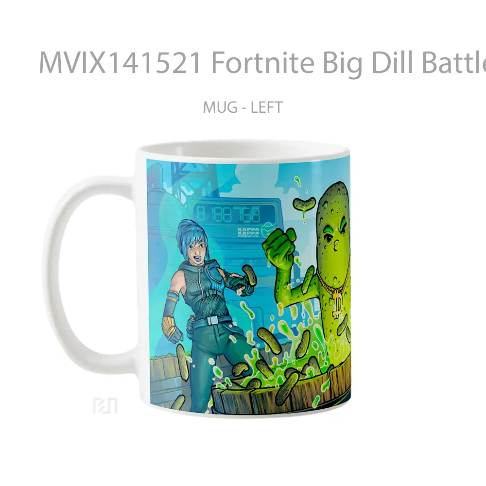Mug Fortnite Big Dill Battle Pass Loading Screen Gelas Keramik Unik - All-side / Desain