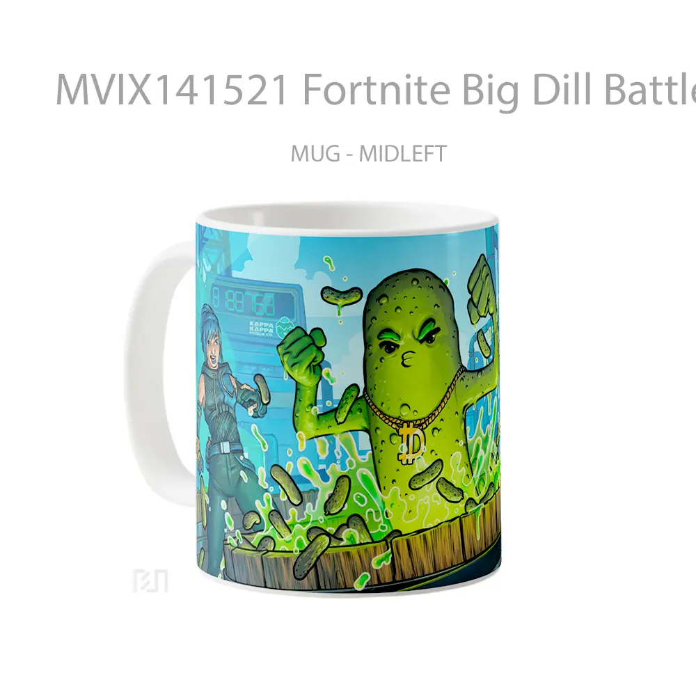 Mug Fortnite Big Dill Battle Pass Loading Screen Gelas Keramik Unik - All-side / Desain