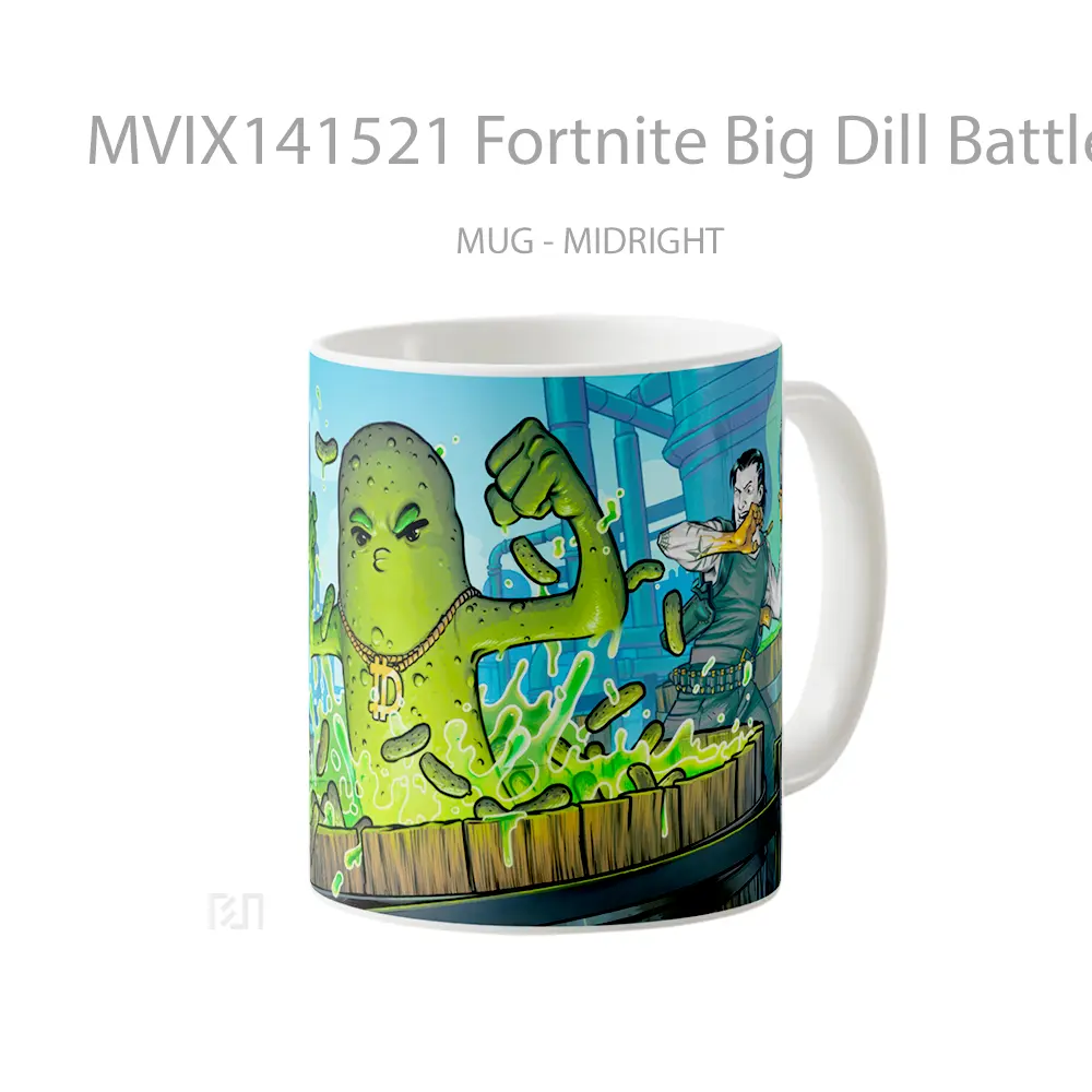 Mug Fortnite Big Dill Battle Pass Loading Screen Gelas Keramik Unik - All-side / Desain