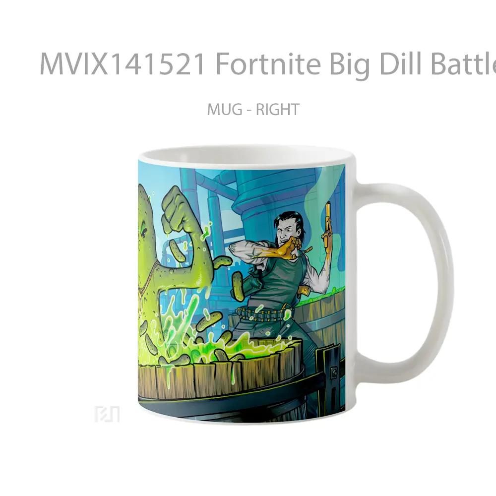Mug Fortnite Big Dill Battle Pass Loading Screen Gelas Keramik Unik - All-side / Desain