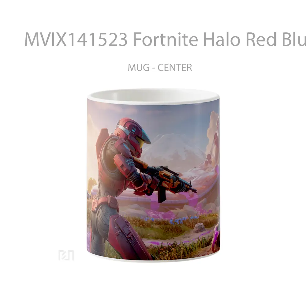 Mug Fortnite Halo Red Blue Spartan Gelas Keramik Unik
