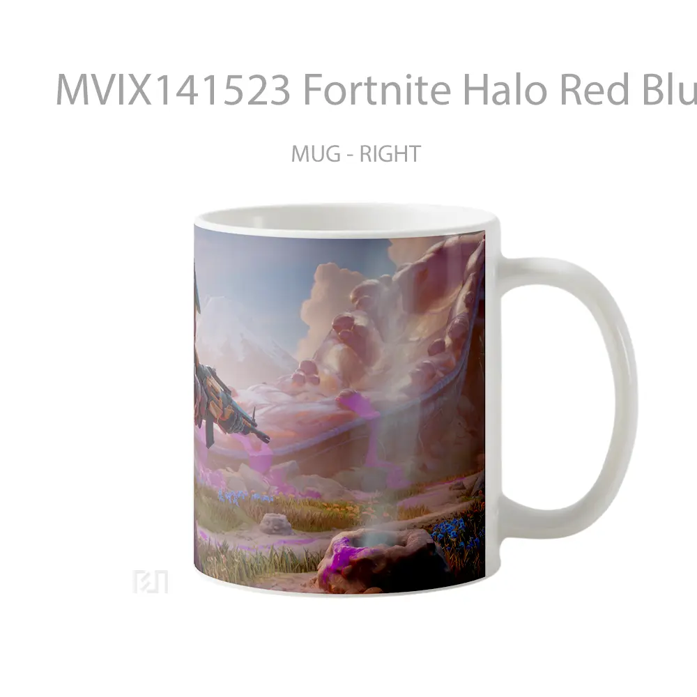 Mug Fortnite Halo Red Blue Spartan Gelas Keramik Unik - All-side / Desain