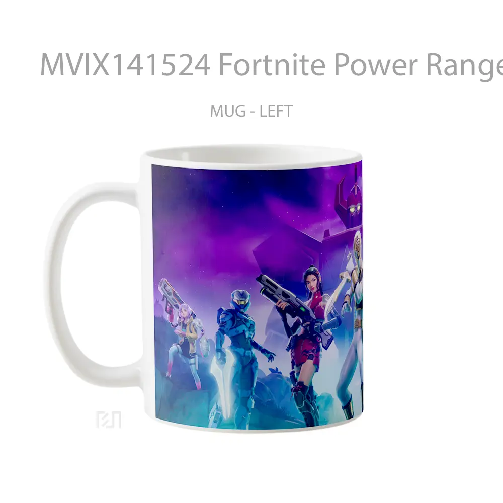 Mug Fortnite Power Rangers Halo Battle Pass Gelas Keramik Unik - All-side / Desain