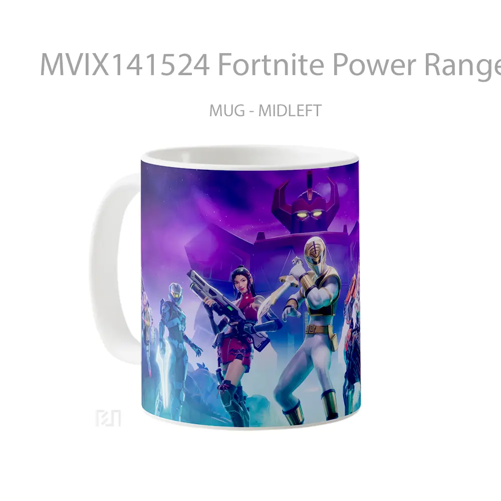 Mug Fortnite Power Rangers Halo Battle Pass Gelas Keramik Unik - All-side / Desain