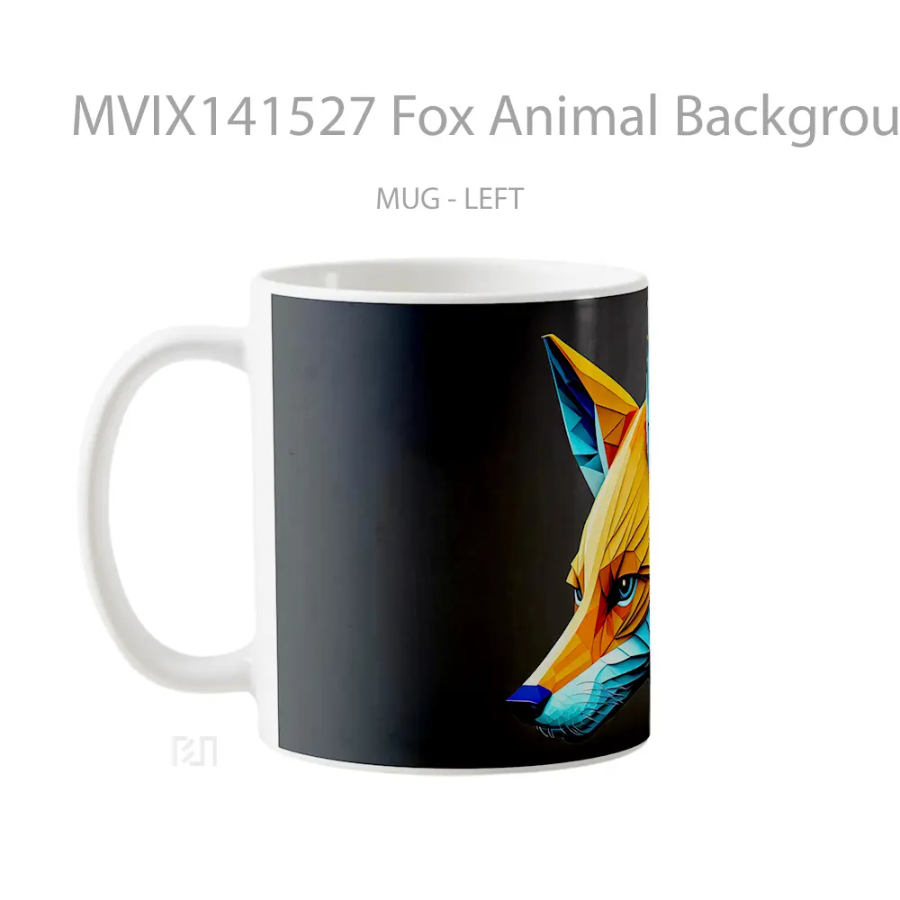 Mug Fox Animal Background Ai Ar Gelas Hewan Lucu - All-side / Desain