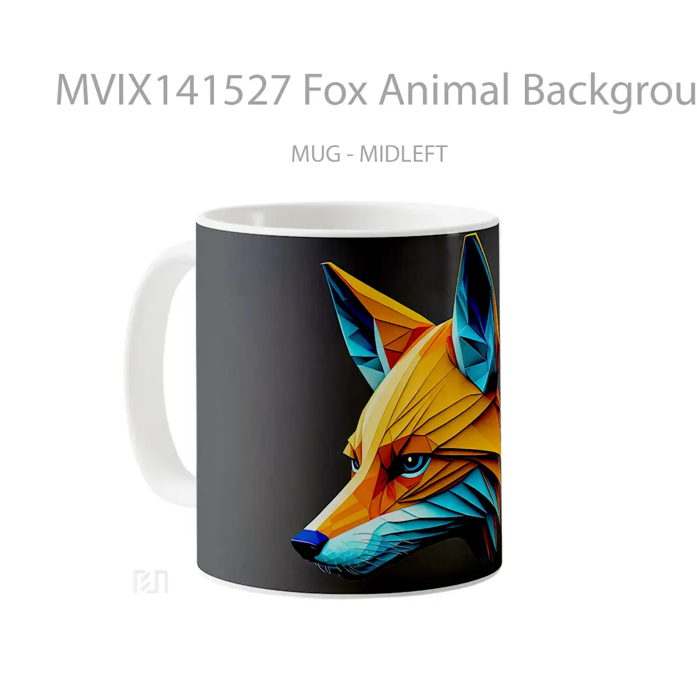 Mug Fox Animal Background Ai Ar Gelas Hewan Lucu - All-side / Desain