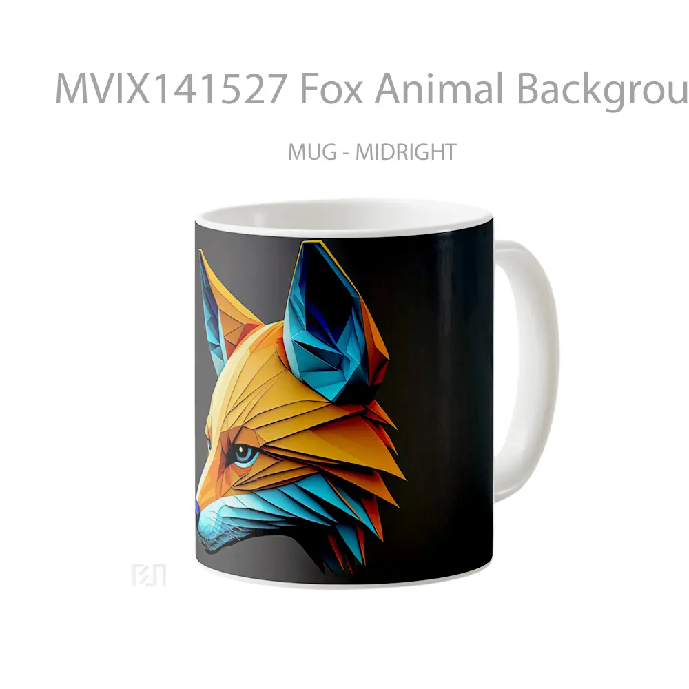 Mug Fox Animal Background Ai Ar Gelas Hewan Lucu - All-side / Desain
