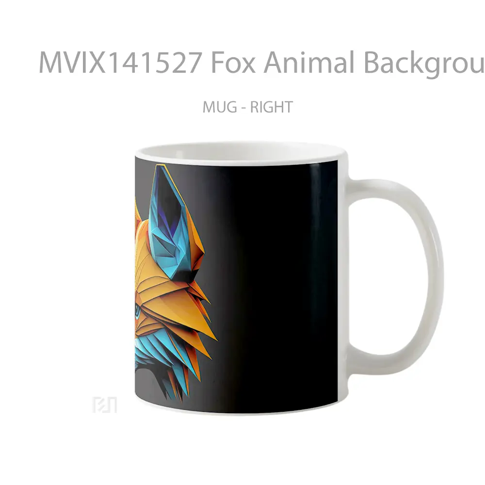 Mug Fox Animal Background Ai Ar Gelas Hewan Lucu - All-side / Desain