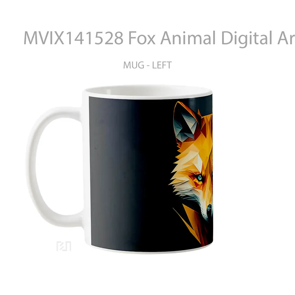 Mug Fox Animal Digital Art Gelas Hewan Lucu - All-side / Desain