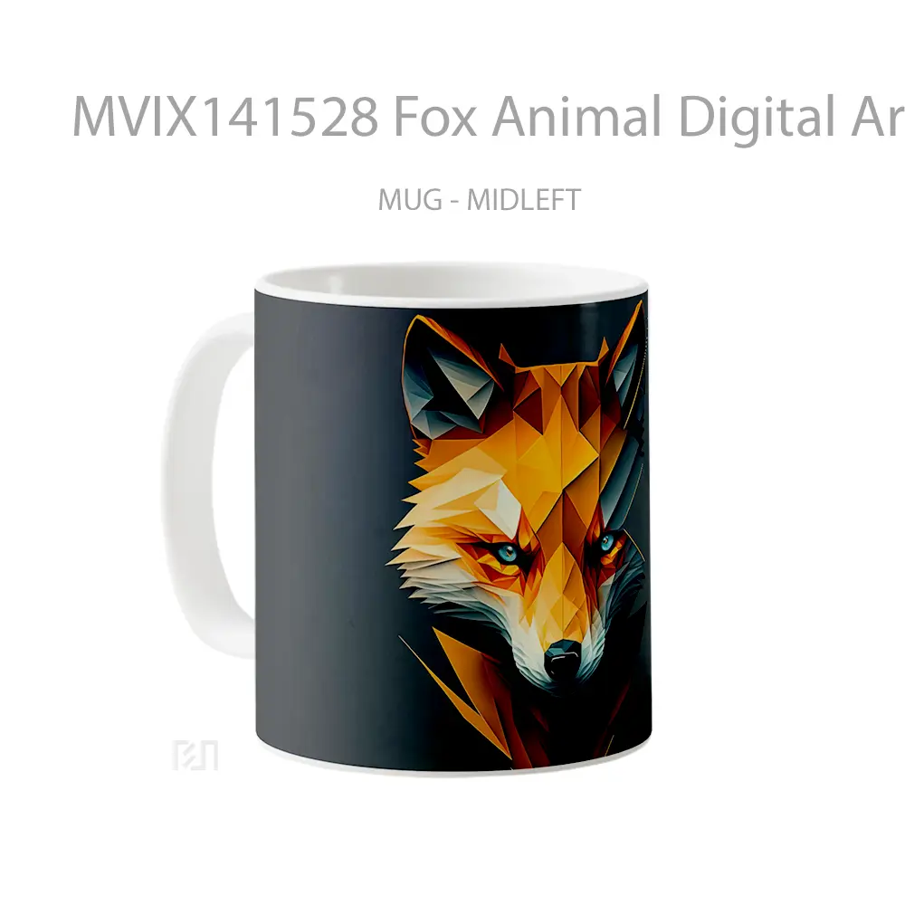 Mug Fox Animal Digital Art Gelas Hewan Lucu - All-side / Desain