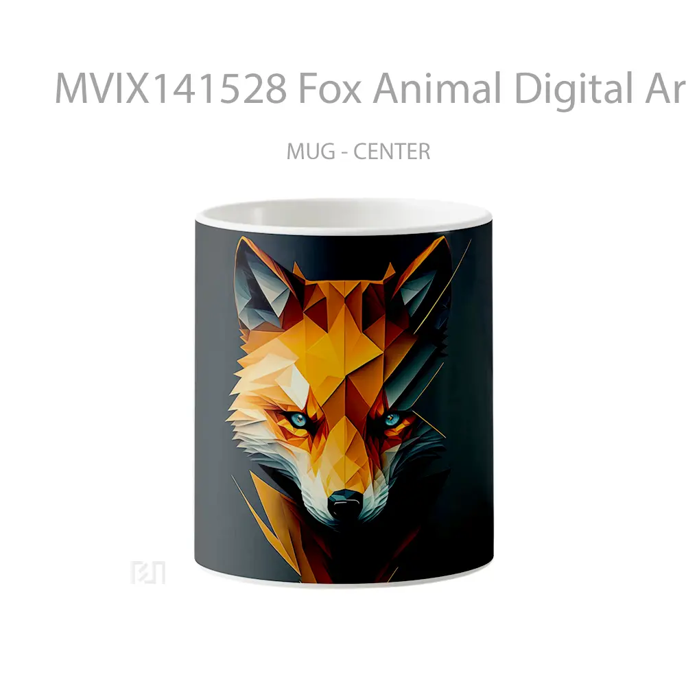 Mug Fox Animal Digital Art Gelas Hewan Lucu