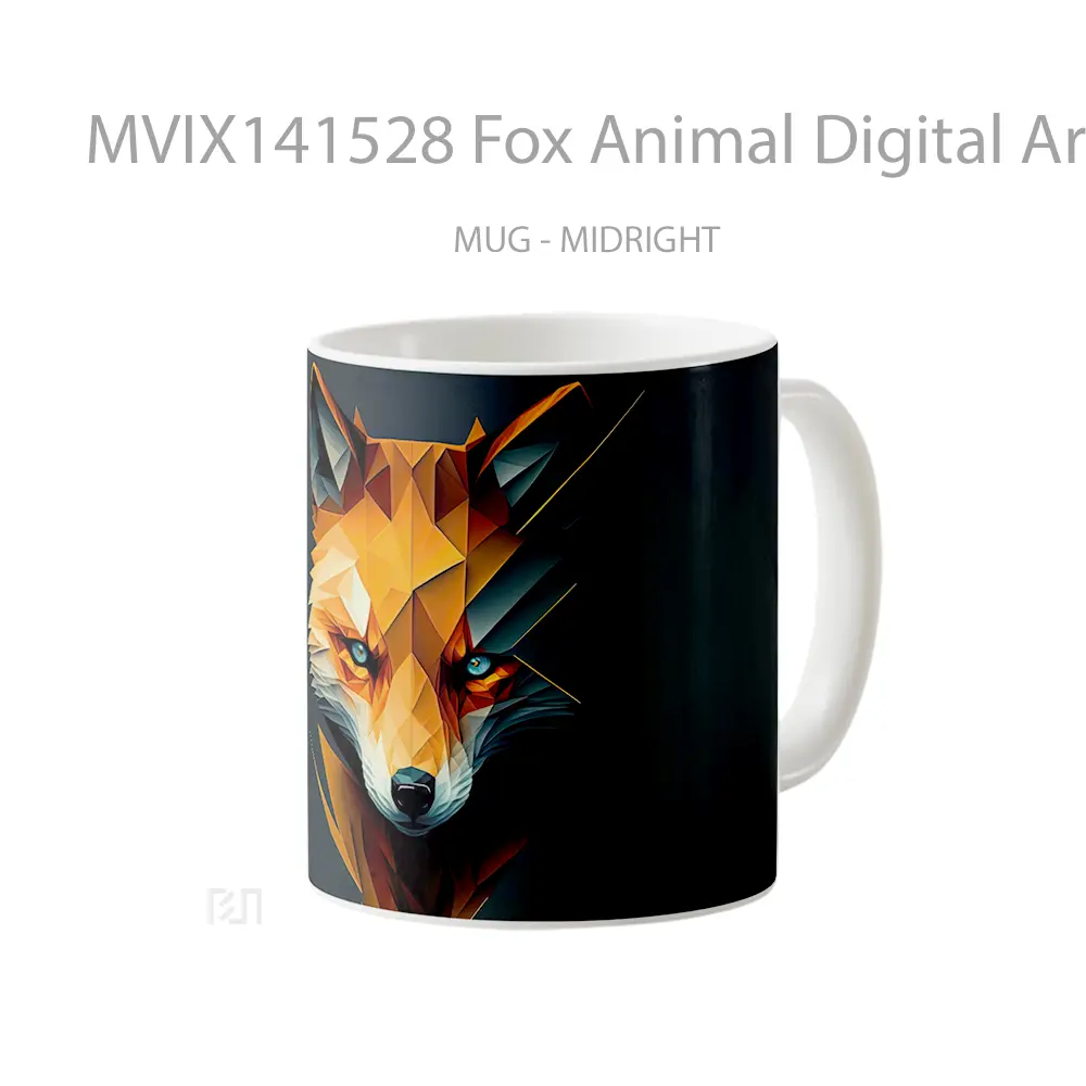 Mug Fox Animal Digital Art Gelas Hewan Lucu - All-side / Desain