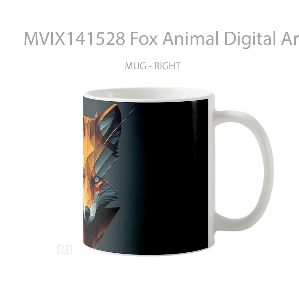 Mug Fox Animal Digital Art Gelas Hewan Lucu - All-side / Desain