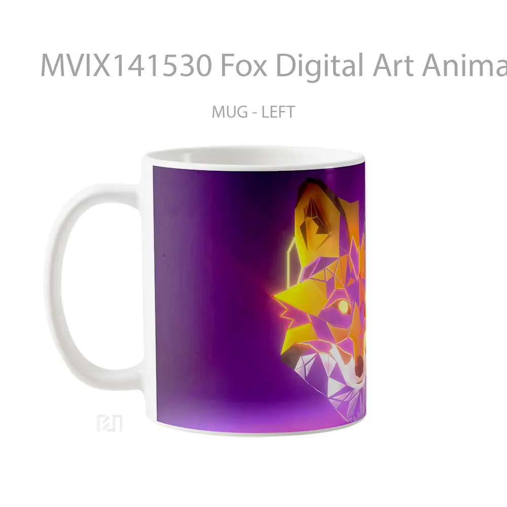 Mug Fox Digital Art Animal Gelas Hewan Lucu - All-side / Desain