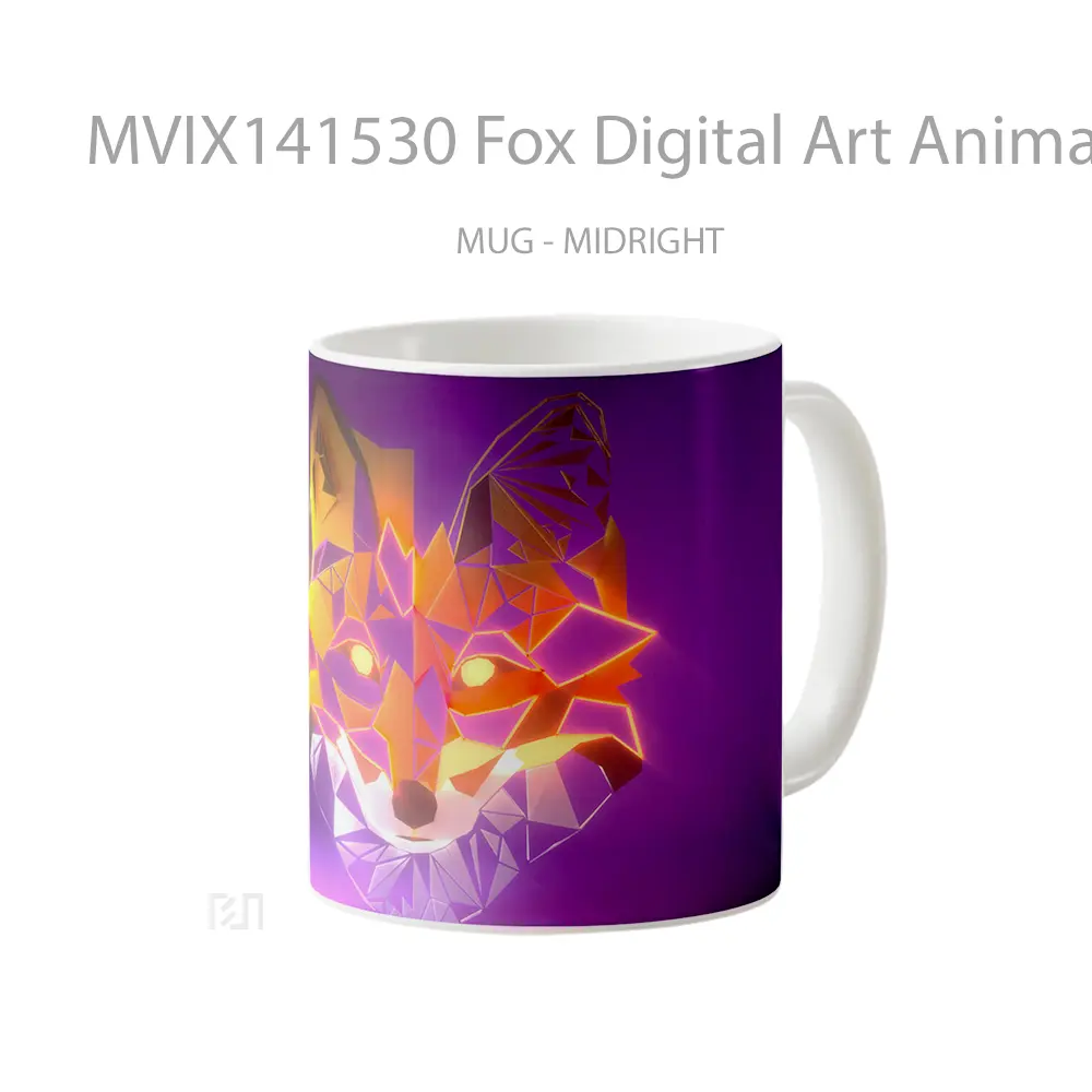 Mug Fox Digital Art Animal Gelas Hewan Lucu - All-side / Desain