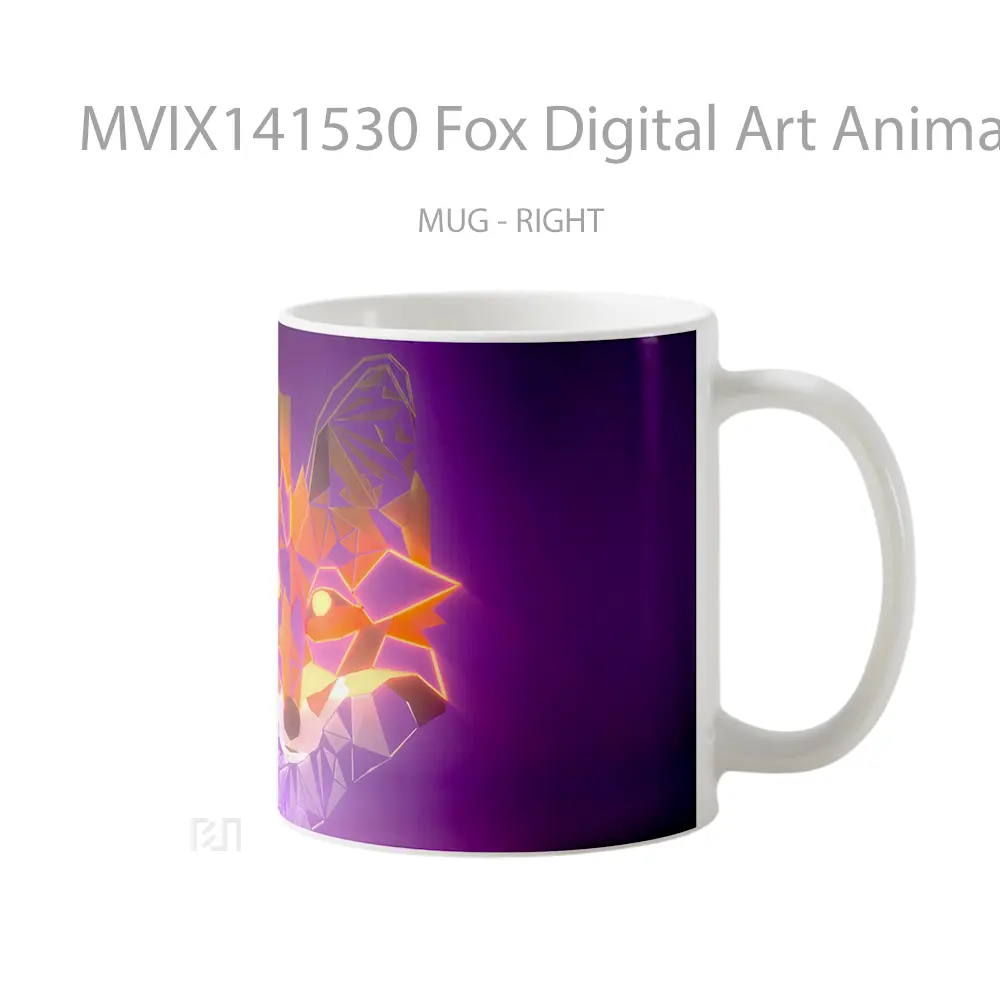 Mug Fox Digital Art Animal Gelas Hewan Lucu - All-side / Desain