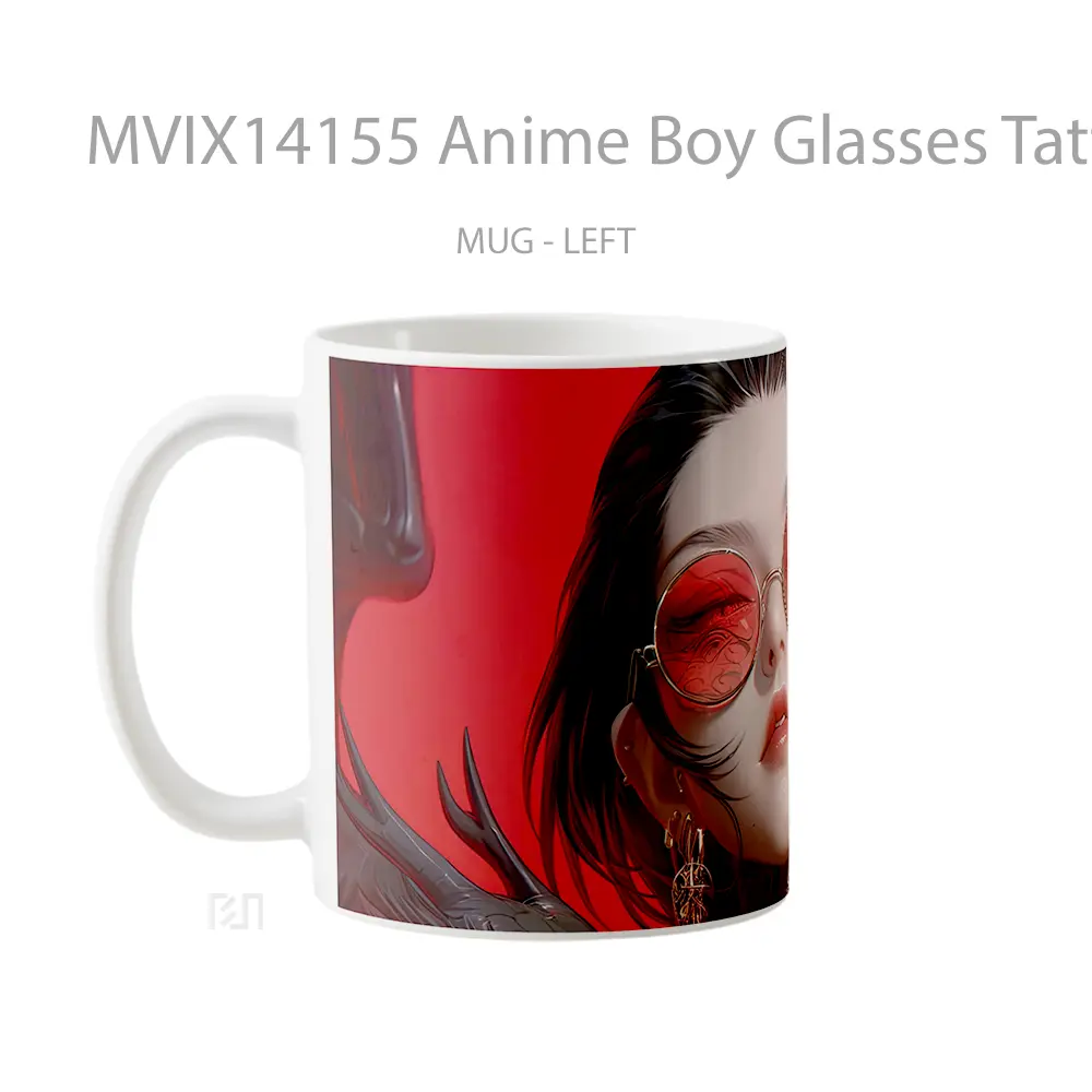 Mug Anime Boy Glasses Tattoo Cangkir Anime - All-side / Desain