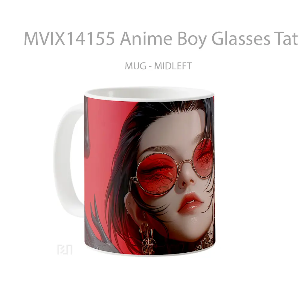 Mug Anime Boy Glasses Tattoo Cangkir Anime - All-side / Desain