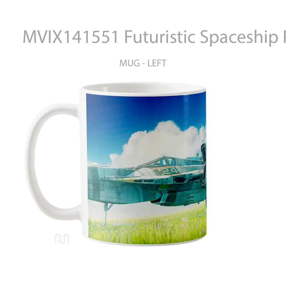 Mug Futuristic Spaceship Pilot Sci Fi Gelas Keramik Unik - All-side / Desain