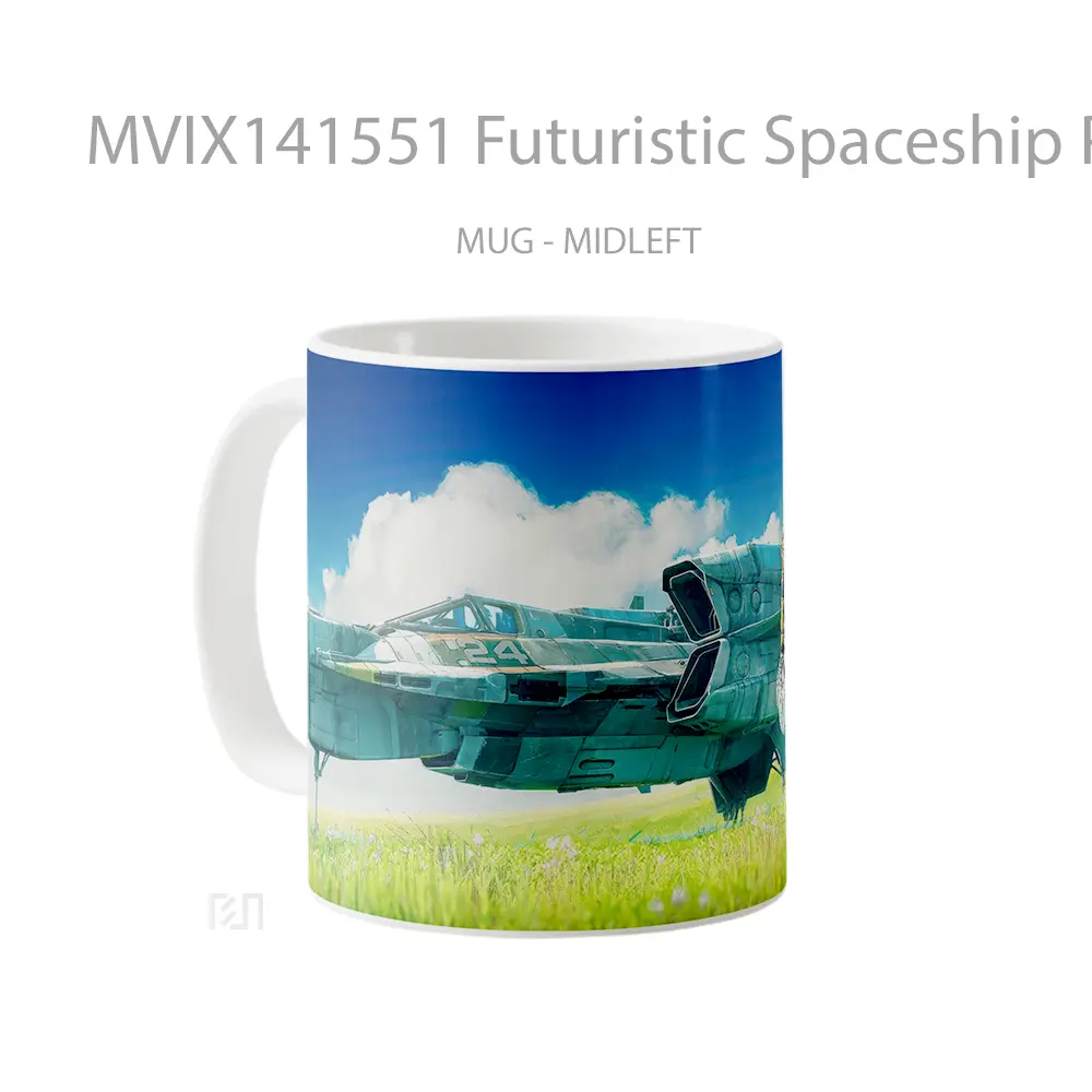 Mug Futuristic Spaceship Pilot Sci Fi Gelas Keramik Unik - All-side / Desain