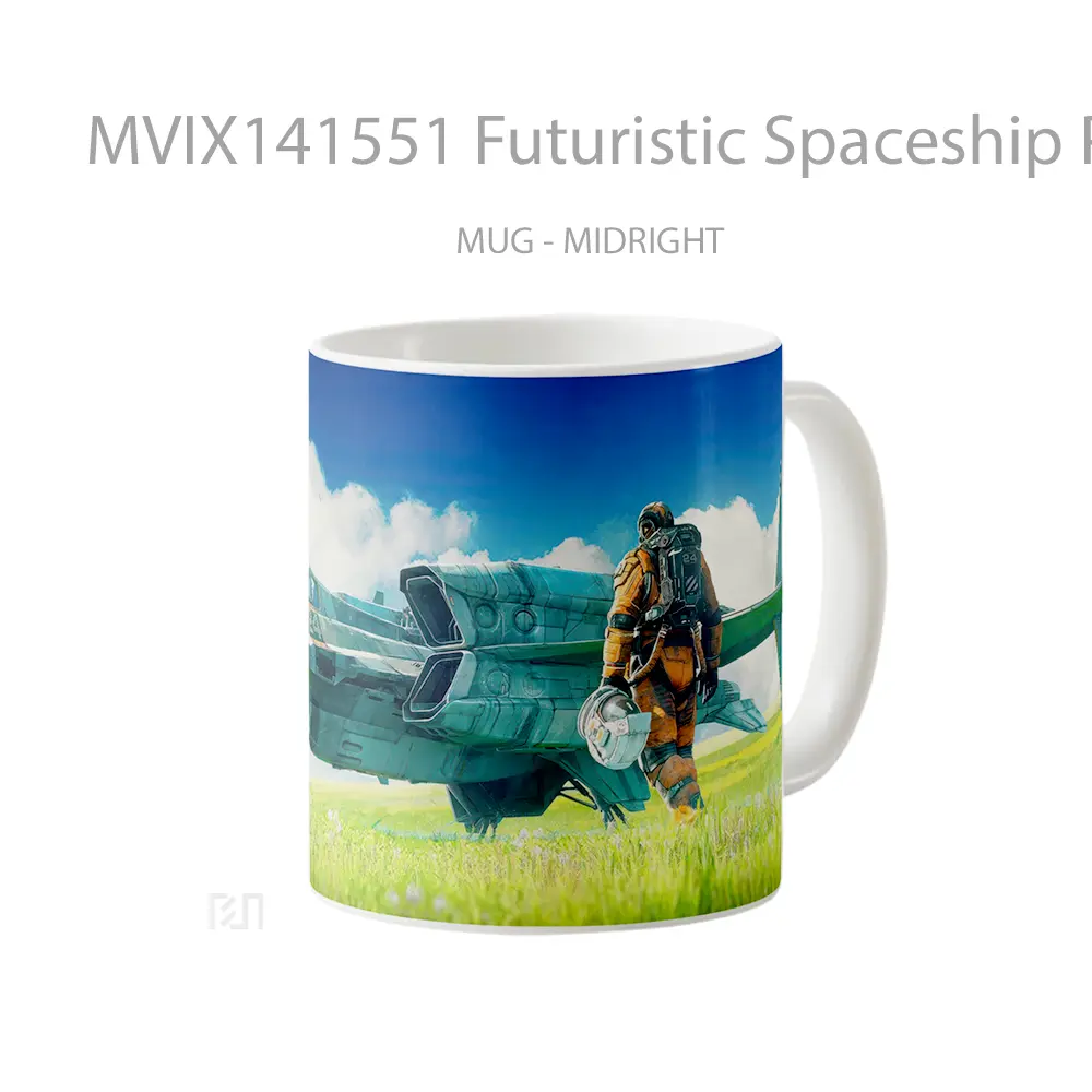 Mug Futuristic Spaceship Pilot Sci Fi Gelas Keramik Unik - All-side / Desain