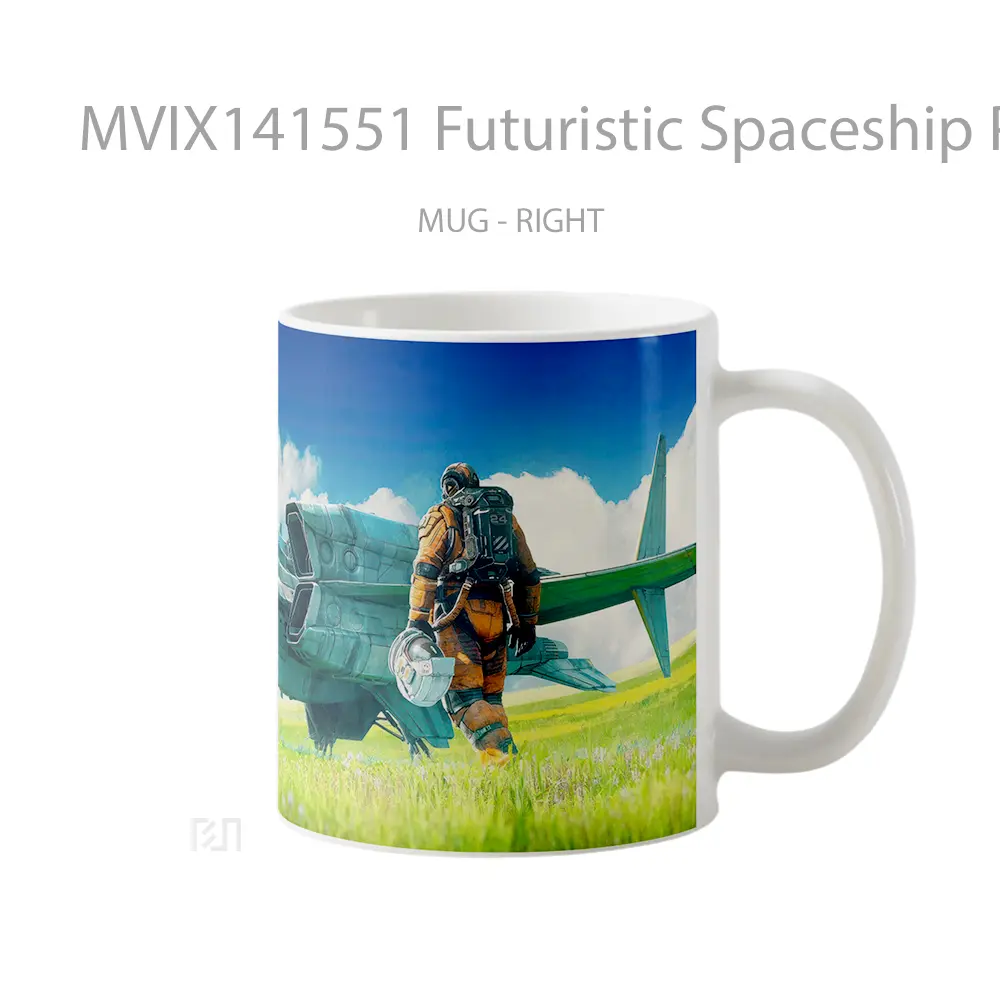 Mug Futuristic Spaceship Pilot Sci Fi Gelas Keramik Unik - All-side / Desain