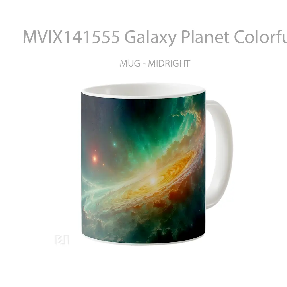 Mug Galaxy Planet Colorful Space Clouds Digital Art Gelas Pemandangan Alam - All-side / Desain