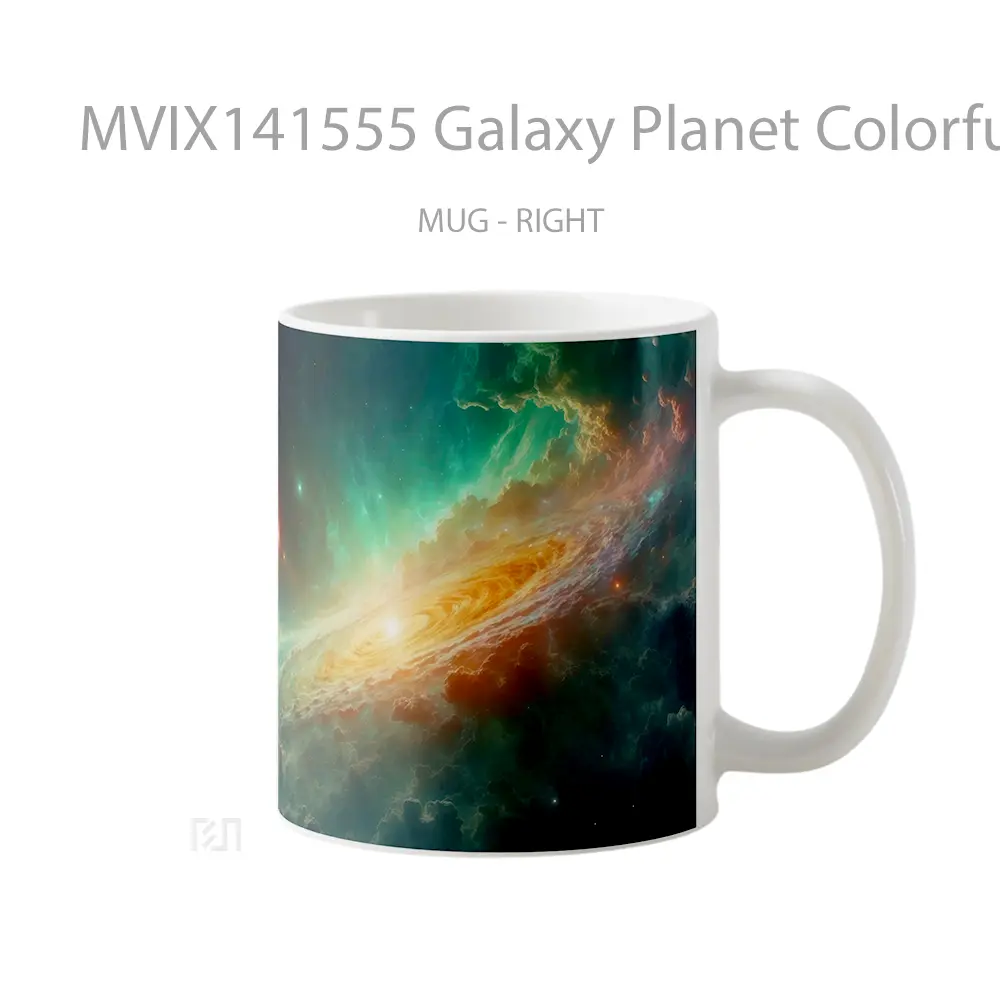 Mug Galaxy Planet Colorful Space Clouds Digital Art Gelas Pemandangan Alam - All-side / Desain