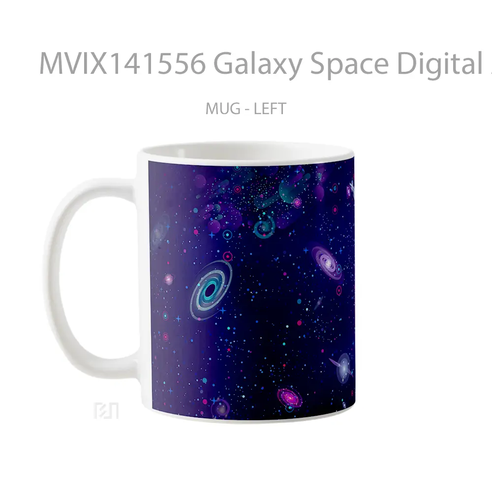 Mug Galaxy Space Digital Art Gelas Keramik Unik - All-side / Desain
