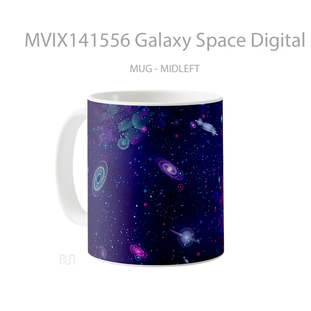 Mug Galaxy Space Digital Art Gelas Keramik Unik - All-side / Desain